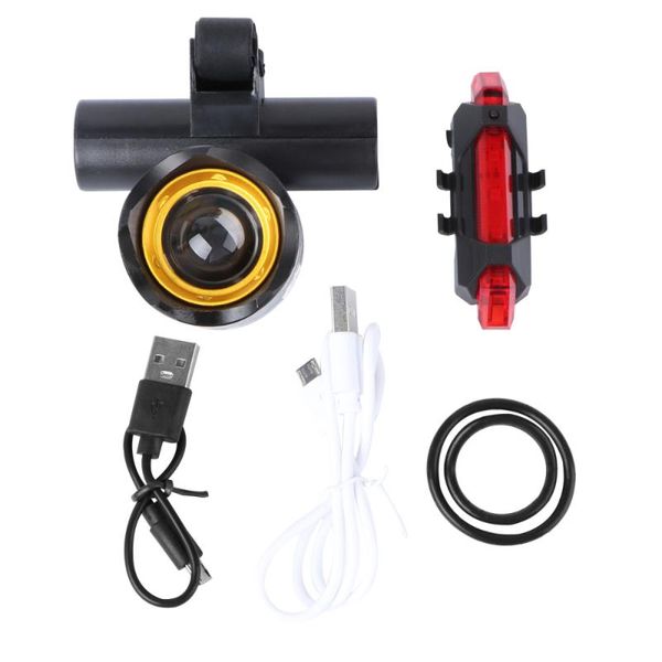 

1 set usb rechargeable led usb mountain bike taillight warning rear light night riding warning headlight and 918 taillight set