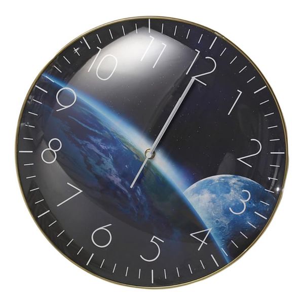 

wall clocks hanging clock earth pattern glass panel decorative without battery
