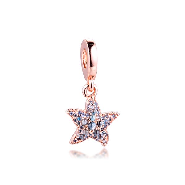 

sparkling starfish dangle charm silver kralen voor sieraden maken fits 925 silver original charms bracelets for woman diy q0531, Black