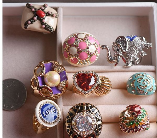 

10pcs/lots low price chaming diamond crystal 925 silver lady's ring 2.6ere