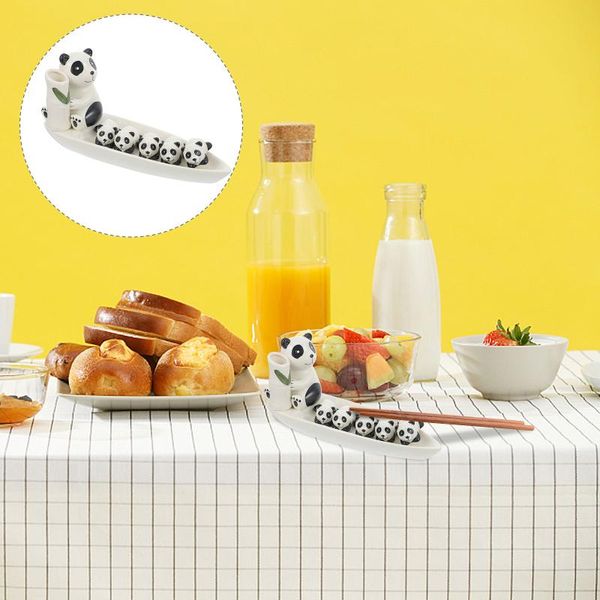 

chopsticks 1 set pretty panda holder stand ceramic