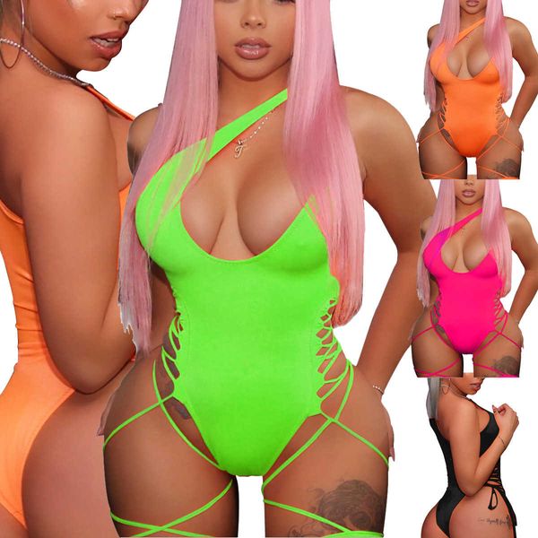 

color 2019elon hollow strap swimsuit one piece bikint1206, White;black