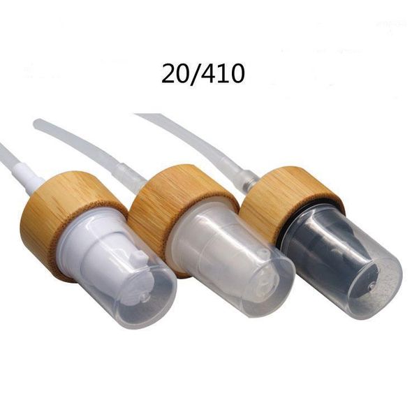 

storage bottles & jars 50/100pcs 20/410 bamboo white/black lotion/emulsion pump head lid cosmetic containers, pressed for shampoo/body wash