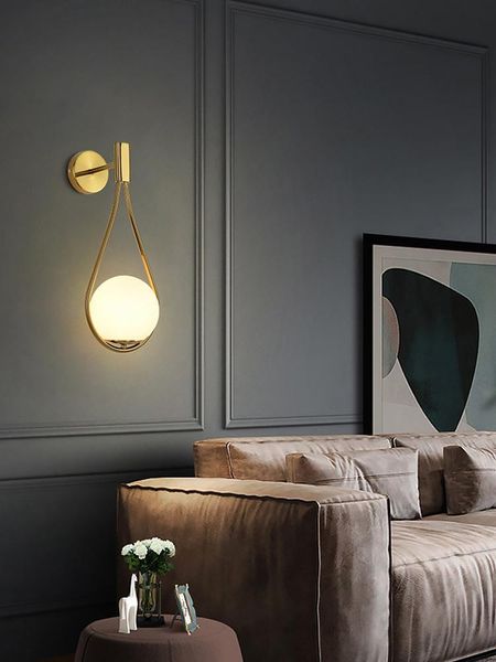

wall lamp bedside bedroom living room aisle balcony decorative lights with g9 led bulb nordic sconce glass ball luxury lighting