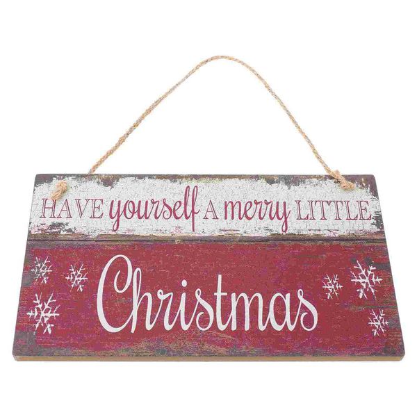 

wallpapers 1pc portable xmas home door pendant christmas use wooden craft adorn (red)