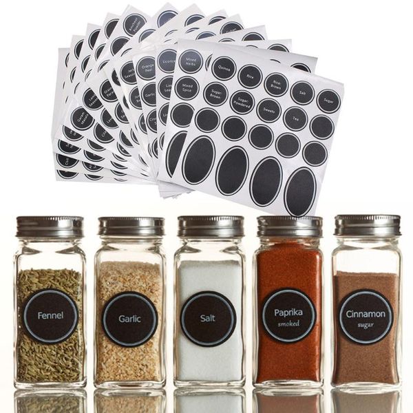 

320 printed kitchen spice jar and pantry label set chalkboard round stickers write-on labels 13pcs set &jw