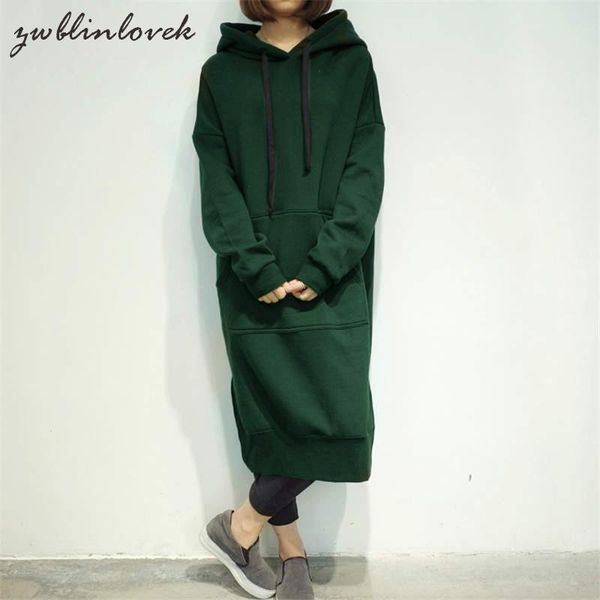 

women's hoodies & sweatshirts long style women autumn casual tie collar big pocket hooded pullovers female outwear coat plus 5x 2c0045, Black