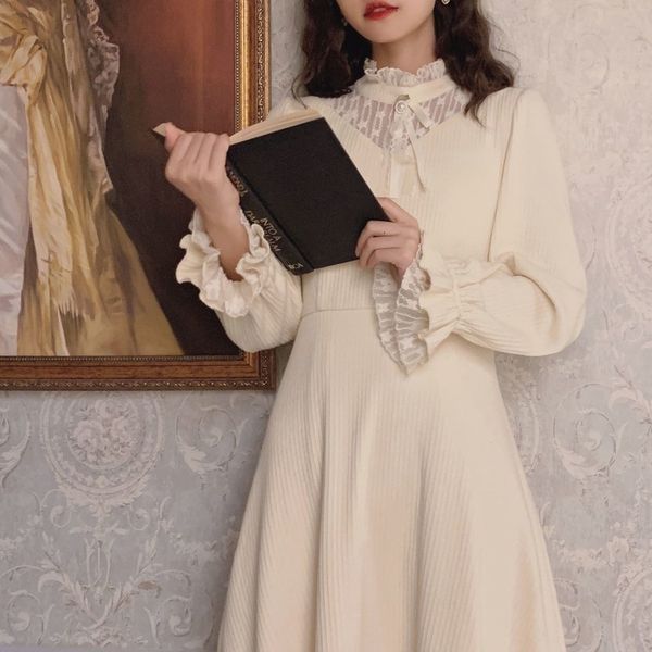 

spring patchwork sweater elegant fairy french patry midi japanese designer korean women 2021 new l947 l3cl, Black;gray