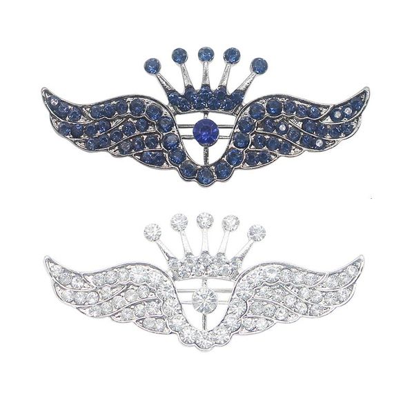 

pins, brooches fashion creative angel rhinestone brooch personality crown pin halloween party wedding jewelry men and women gifts, Gray