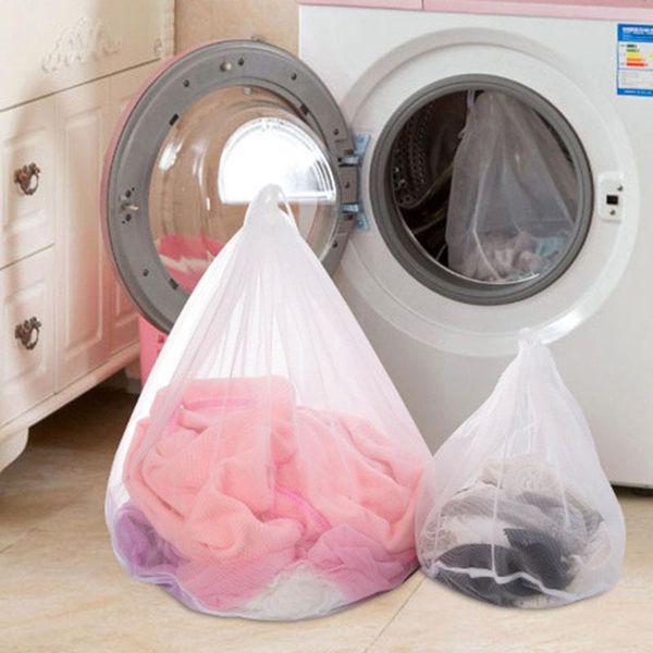 

laundry net bag drawstring closure washing machine aid mesh bags for shirts bra lingerie underwear c66