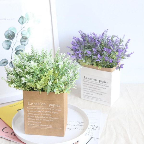 

decorative flowers & wreaths lifelike artificial lavender vivid color fake bridal flower bunch for wedding party decor h99f