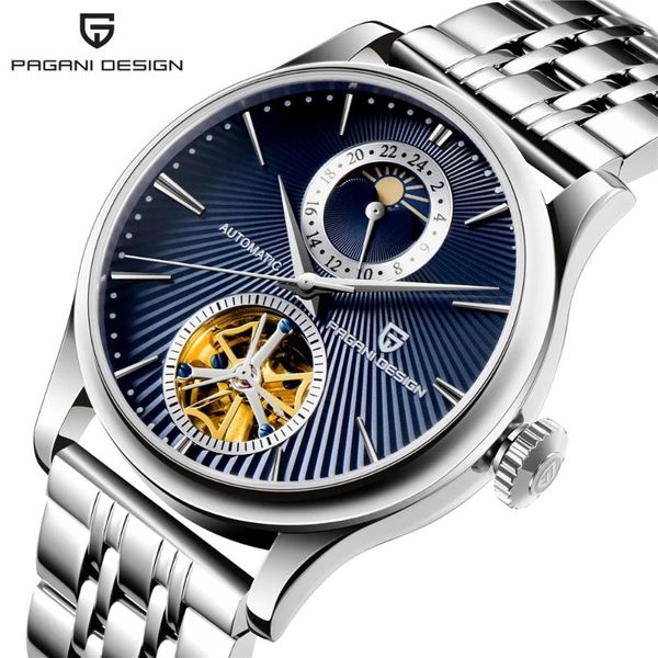

wristwatches 2021 tourbillon watch pagani design brand men automatic mechanical luxury fashion stainless steel waterproof watches, Slivery;brown