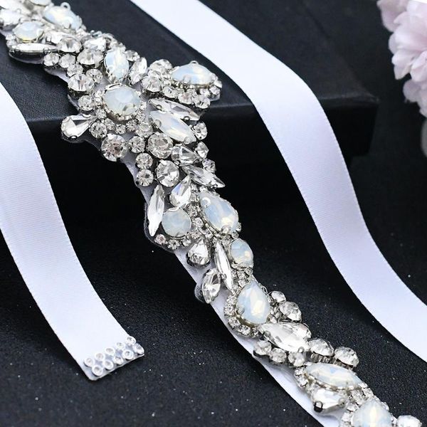 

wedding sashes s462 retro rhinestone belts bride dress accessories bachelorette birthday party prom evening dresses sash girl jewelry, White