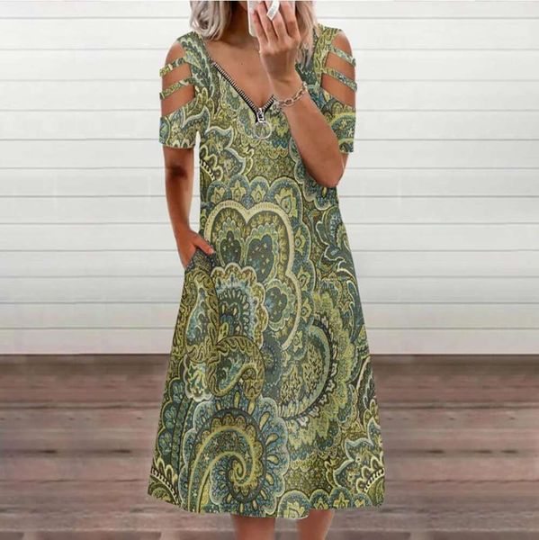 

women's printed casual dress, Black;gray