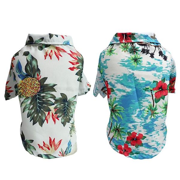 

dog apparel clothes summer beach shirt cute print hawaii casual pet travel pineapple floral short sleeve cat blouse