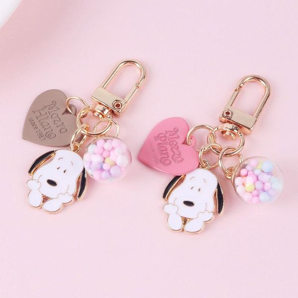

keychains cute dog love color ball key chain personality metal car pendant bag accessories keyrings, Silver
