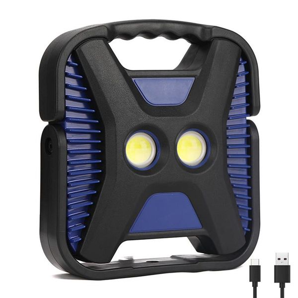 

40w portable spotlight 3000lm super bright 10000mah led work light rechargeable for outdoor camping light lantern