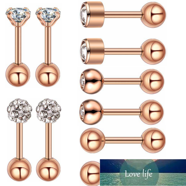 

10pcs/set 18g labret piercing stud lip ring set crystal labret ring jewelry helix piercing tragus earring cartilage nose pircing, Golden;silver