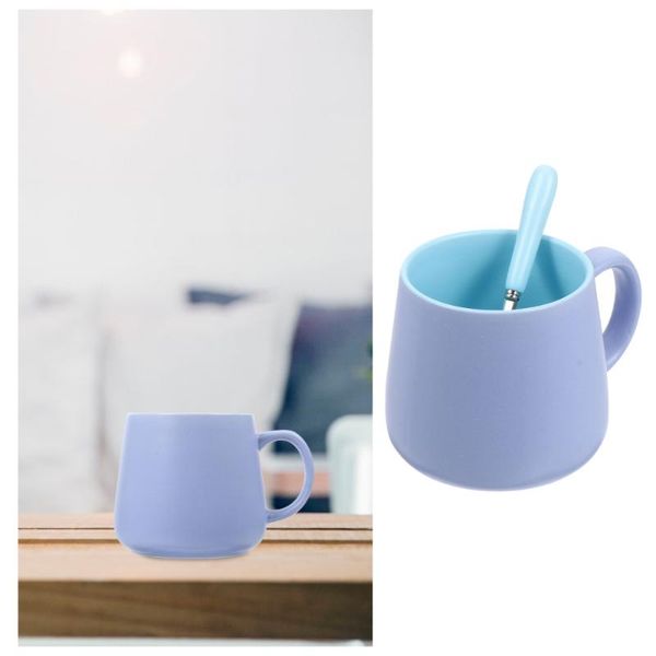 

mugs 1 set 450 cup drink mug multipurpose oatmeal with lid and spoon