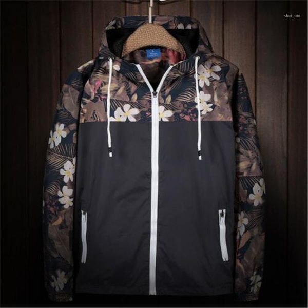 

men's jackets mens autumn sun protection coat thin windbreakers outdoor hooded sport camouflage jacket streetwear, Black;brown