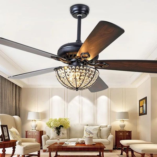 

electric fans nordic brown retro ceiling fan with light remote control dimming led mute wood bedroom living room