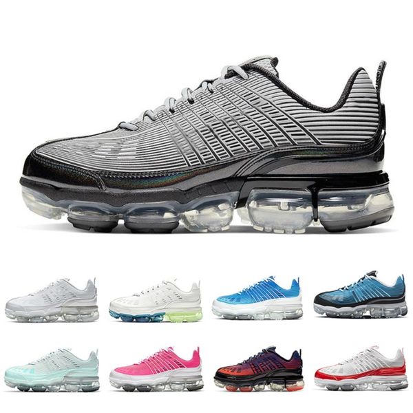 

new arrival metallic silver knit 360 men women running shoes cream triple black white summit white 360s mens trainers sports sneakers 36-45