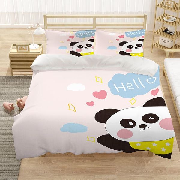 

bedding sets cartoon panda lovely cute 3d luxury set duvet cover quilt home textiles king  double full single size dropship