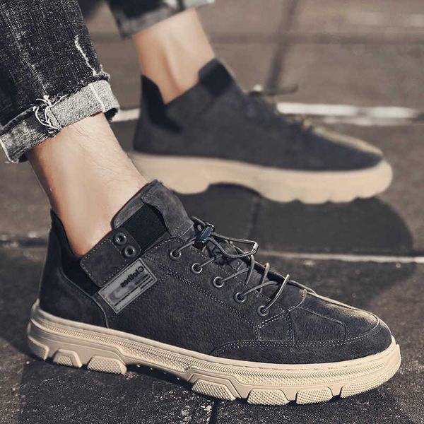 

shoes men's fashion shoes versatile casual korean autumn and winter martin boots low short, Black