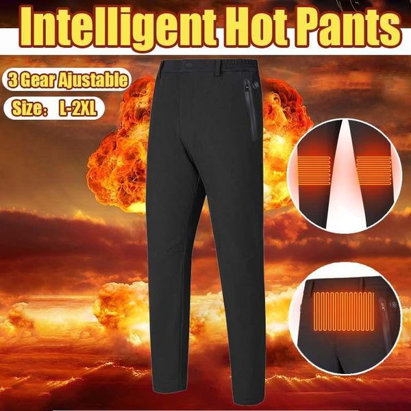 

outdoor pants 3-gear adjustable electric heated warm usb infrared heating elastic flexible trousers thermal winter for ourdoor1, Black;green