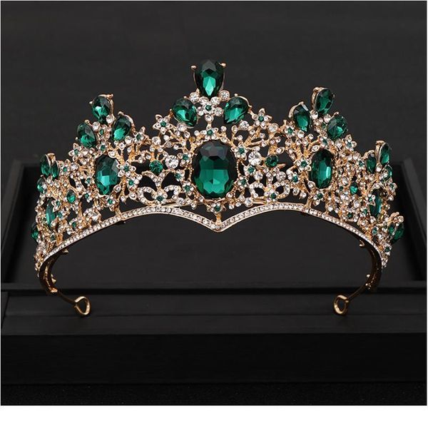 

vintage baroque queen tiara wedding crown bridal diadem gold crystal rhinestone head jewelry headpiece wedding hair acc jllhwe, Silver