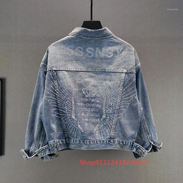

european station short denim jacket female tide 2021 spring and autumn style loose thin heavy drill long-sleeved women's jackets, Black;brown