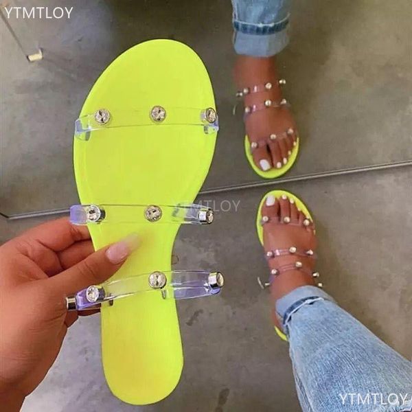 

pvc slippers women outdoor candy color beach sandals spring summer new ladies bright rhinestones zapatillas mujer casa, Black