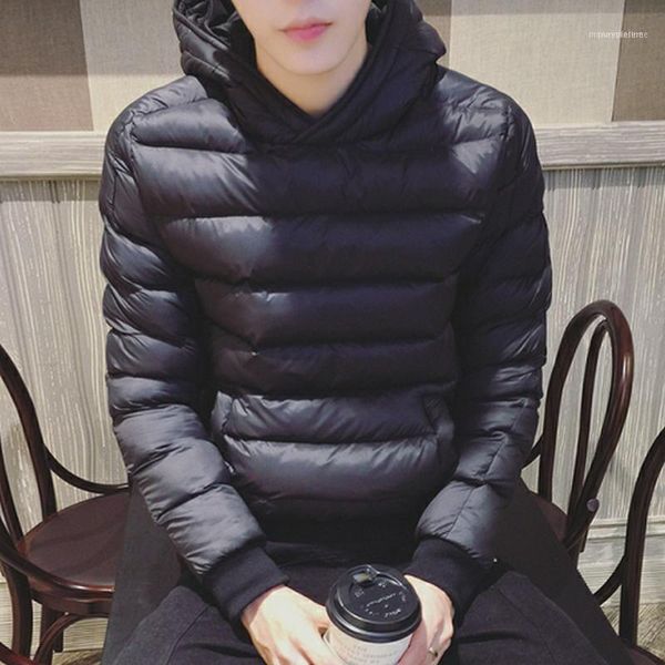 

men's down & parkas 2021 men jacket autumn winter hooded coats mens casual thicken parka outwear windproof cotton-padded clothe, Black