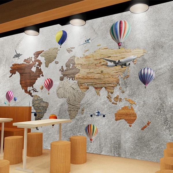 

wallpapers wallpaper european creative airplane balloon wall mural