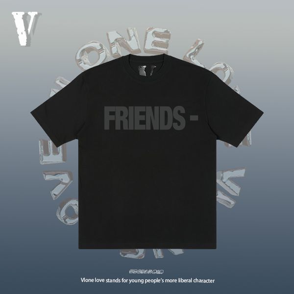 

luxury brand t shirt v and lone love short sleeve men's miami limited black friday loose wang yibo same grey big v t-shi, White;black