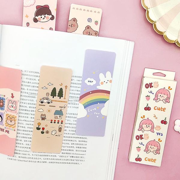 

bookmark 30 pcs/lot kawaii paper bookmarks cartoon cute clips book page marker ins style stationery gift office school supplies
