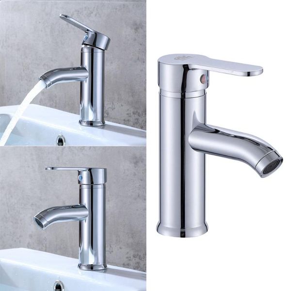 

kitchen faucets cold and water basin curveed head stainless steel washbasin tap (silver)