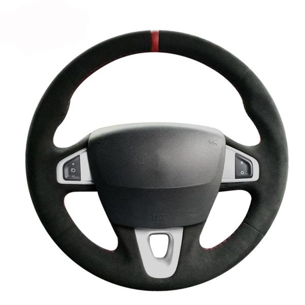 

steering wheel covers black suede car cover for fluence (ze) 2010-2021 megane 2008-2021 samsung sm3 2009 2010 2011 2012-2014