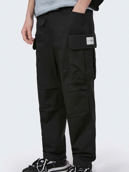 

men pocket side cargo pants u933#, Black