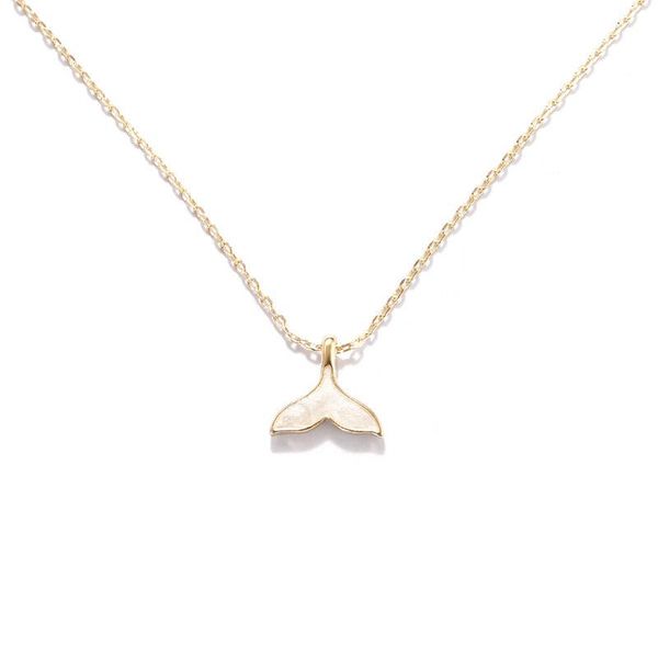 

pendant necklaces simple sweet mermaid tail necklace plated gold chain, Silver