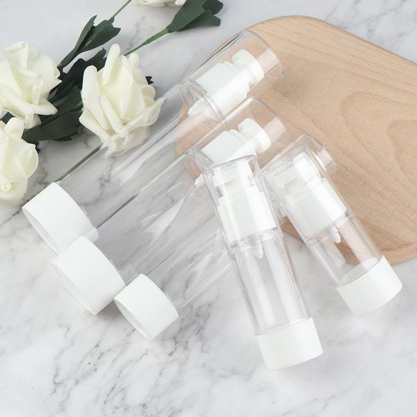 

storage bottles & jars 15ml/30ml/50ml/80ml/100ml plastic portable travel bottle refillable transparent airless pump perfume vacuum spray