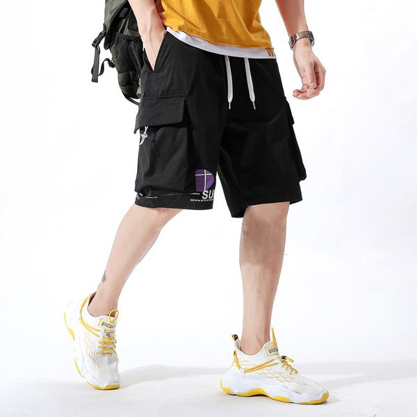 

2021 new japanese brand men's shorts, uniform color, tools, casual, street pants, series in summer x6ob, White;black