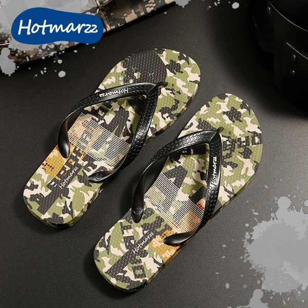 

slippers marzz non-slip men's pattern flip flops summer beach slipper, Black