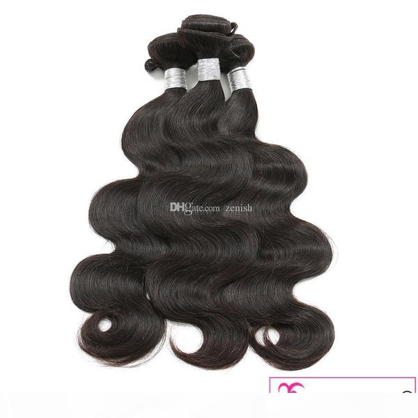 

wholesale peruvian virgin hair 3 bundles 300 gram body wave unprocessed brazilian human hair body wave weft 100% human hair extensions, Black
