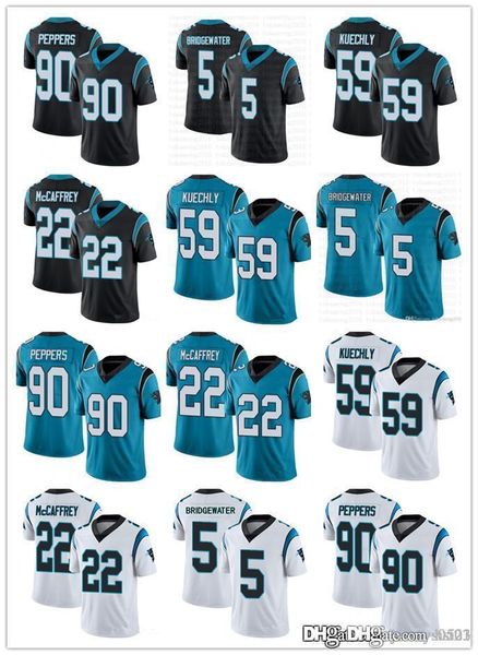 

men women youth carolina panthers 59 luke kuechly 22 christian mccaffrey 90 julius peppers 5 teddy bridgewater football jerseys, Black;red