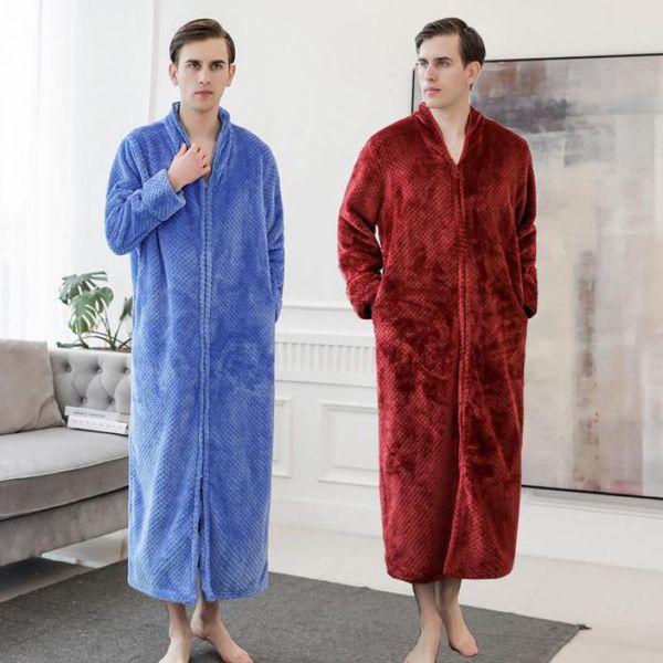 

men's sleepwear warm solid color robe pajamas simple thick coral velvet kimono bathrobe winter leisure v-neck couple 14 colors xl, Black;brown