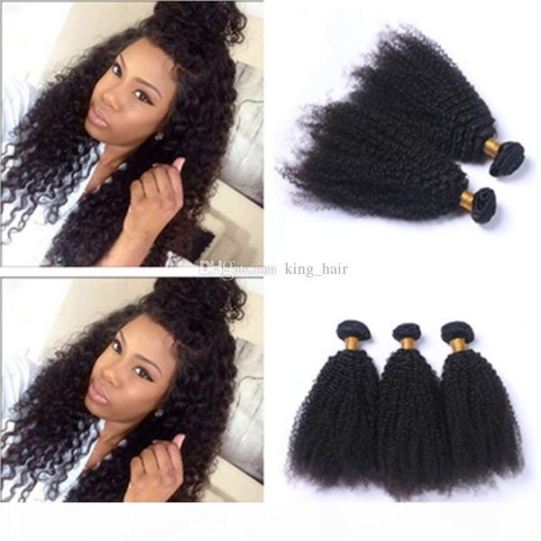 

mongolian 9a human hair extensions 4pcs lot afro kinky curly hair bundles kinky curly hair weaves for clack woman, Black