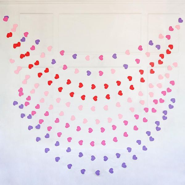 

party decoration 4 meter heart dots paper flag bell garland banner bunting for birthday wedding event