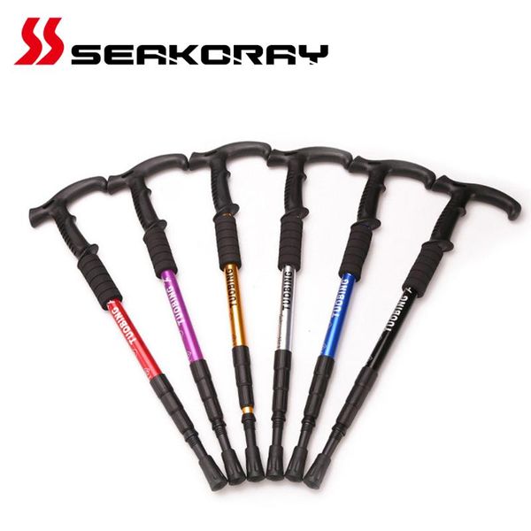 

trekking poles hiking sticks outdoor fold camping portable walking stick 4 sections