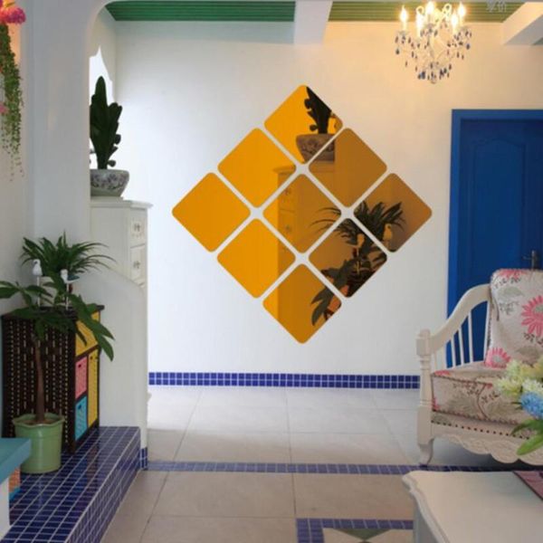 

wall stickers 1pc 3d square mirror tile decal home living room decoration